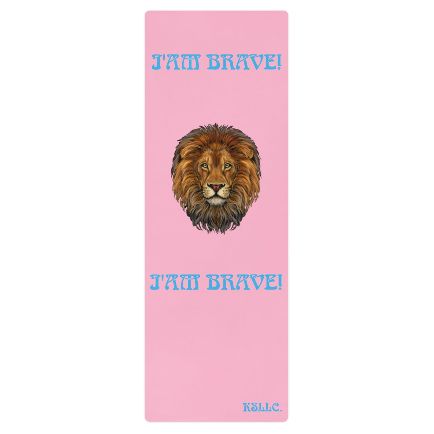 “I’AM BRAVE!”Cotton Candy Yoga Mat W/SkyBlue Font