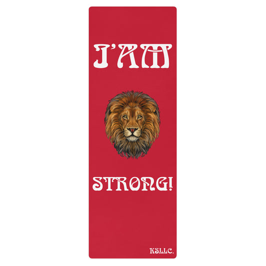 “I’AM STRONG!”Red Yoga Mat W/White Font