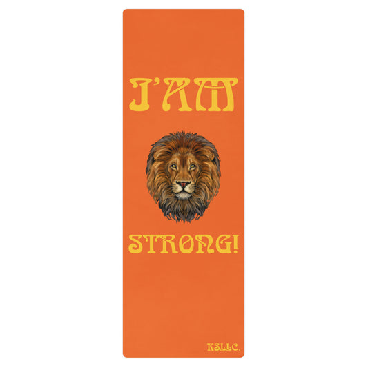 “I’AM STRONG!”Orange Yoga Mat W/Yellow Font