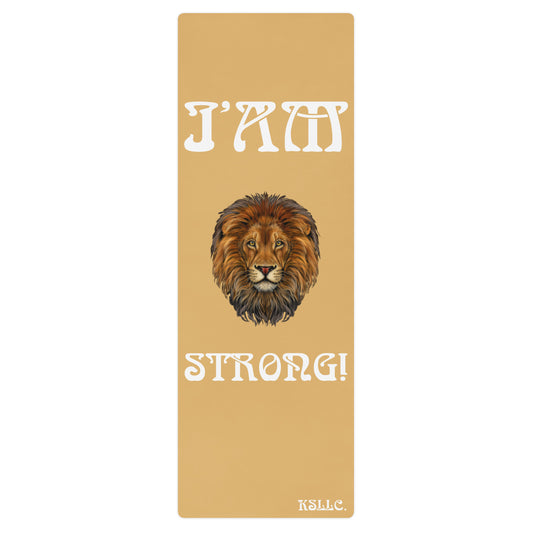 “I’AM STRONG!”Fawn Yoga Mat W/White Font