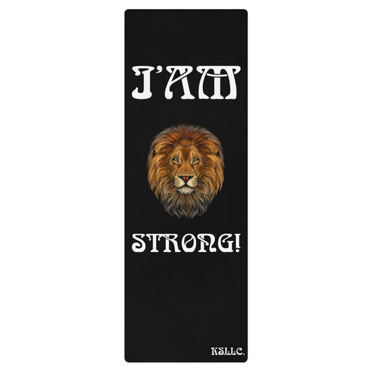 “I’AM STRONG!”Black Yoga Mat W/White Font