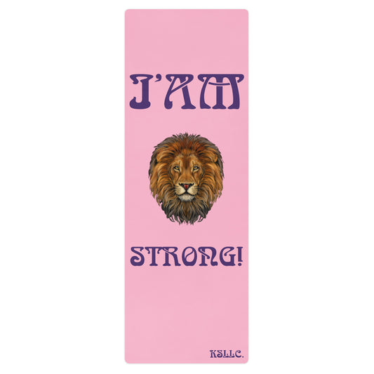 “I’AM STRONG!”Cotton Candy Yoga Mat W/Purple Font