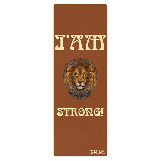 “I’AM STRONG!”Brown Yoga Mat W/Banana Font